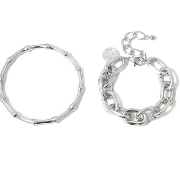 White gold plated chain coin bracelet - Picture 5 of 6